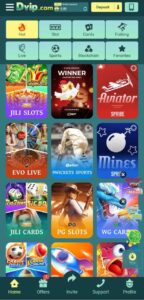 High-speed-performance mobile gaming interface for the game of DVIP.